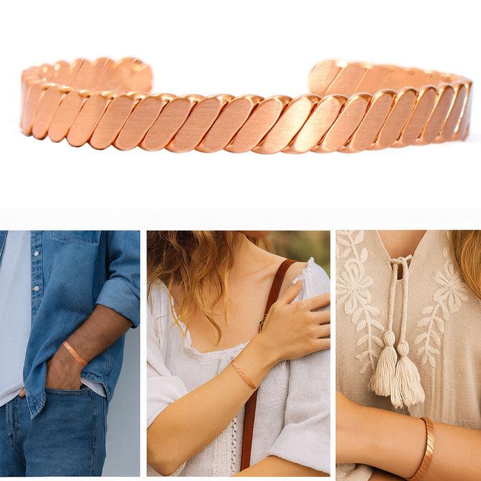 3 Pc Pure Copper Bracelet Arthritis Pain Therapy Energy Cuff Bangle Men & Women