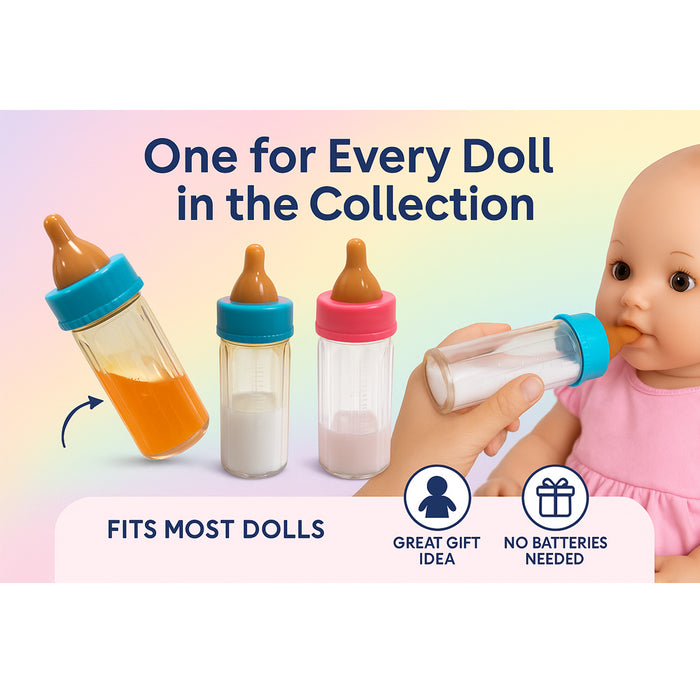 8 Pc Baby Dolls Feeding Bottle Magic Set Disappearing Milk Pretend Play Toy