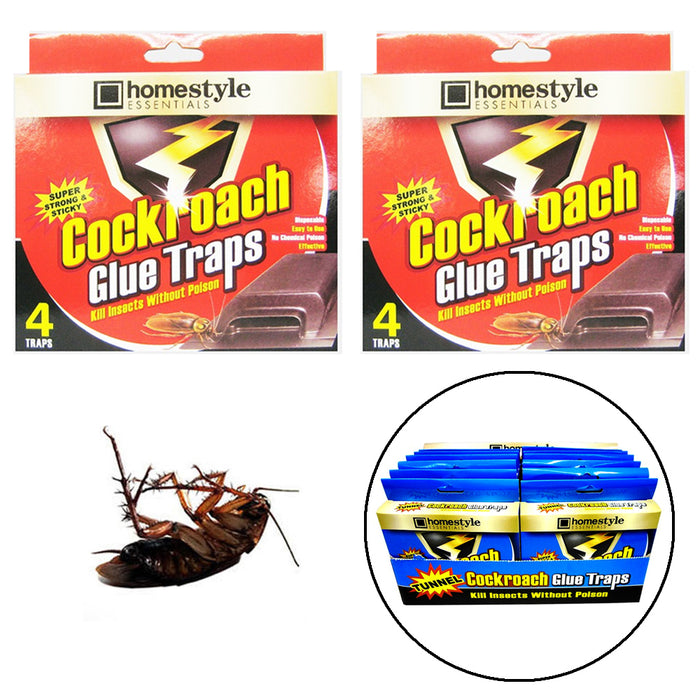 8 Pack Roach Glue Traps Board Pest Insect Rodent Bugs Killer Cockroach 3" x 2"