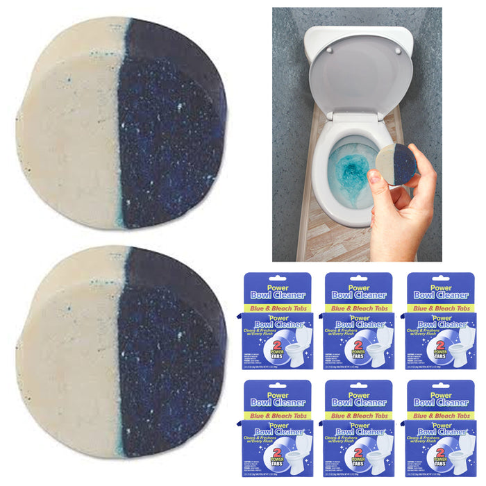 12 Pc Automatic Toilet Discs Bleach Cleaner Bowl Flush Tablet Tank Stain Remover