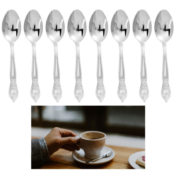 12 Pc Teaspoon Set Stainless Steel Coffee Tea Spoons Flatware Silverware Cutlery