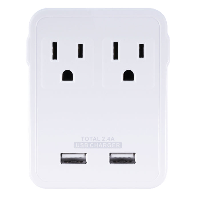 1 Pc Travel Wall Charger Adapter 2 Outlet Dual USB Port Folding Plug Micro Cable