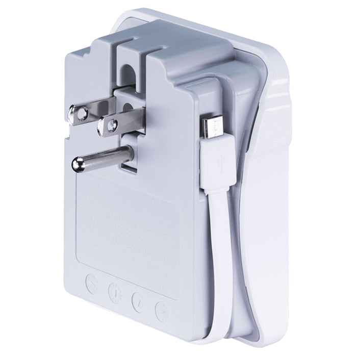 1 Pc Travel Wall Charger Adapter 2 Outlet Dual USB Port Folding Plug Micro Cable