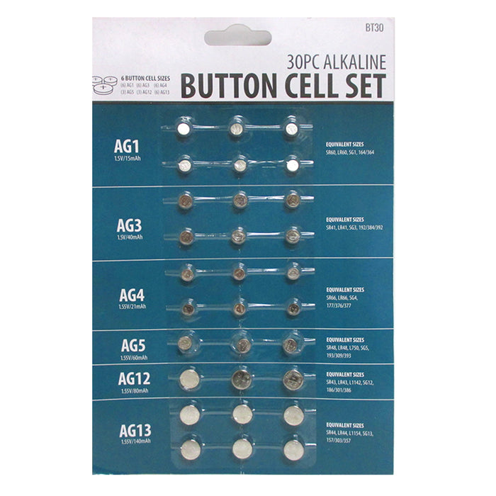 60 X Assorted Sizes Button Cell Alkaline Batteries Set AG1 AG3 AG4 AG5 AG12 AG13