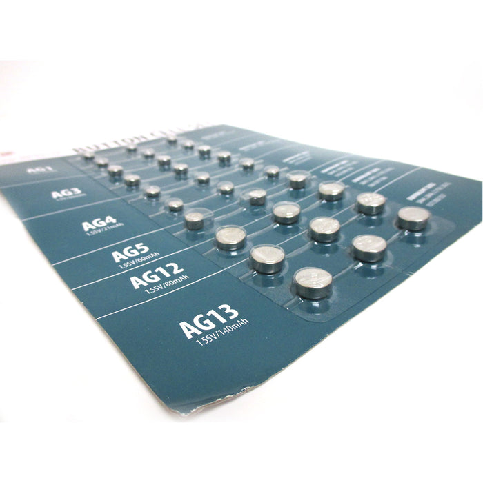 60 X Assorted Sizes Button Cell Alkaline Batteries Set AG1 AG3 AG4 AG5 AG12 AG13