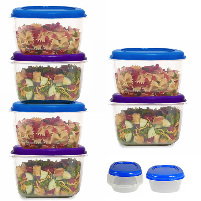 6Pk Soup Freezer Storage Container Top Lid 169oz Reusable Plastic Food Box Stack