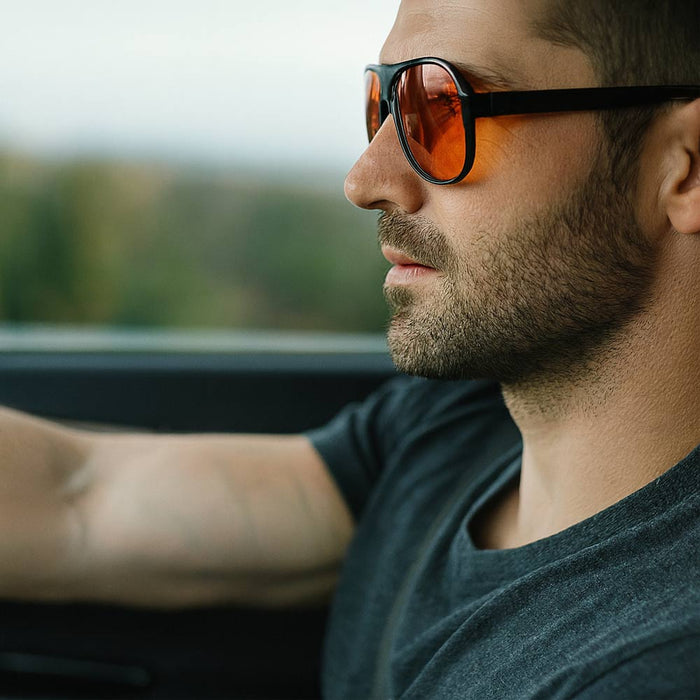 Pilot Sunglasses Amber Lens Driving Glasses Eyewear Shades Fashion Blocks Light