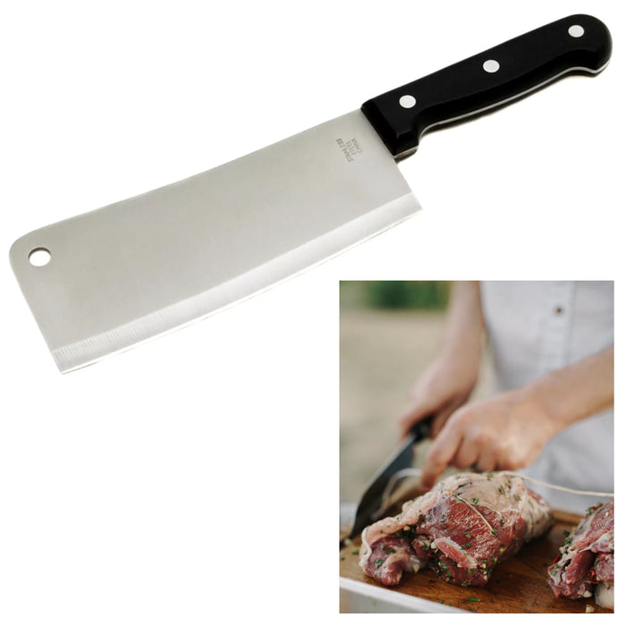 7" Meat Cleaver Chef Butcher Knife Stainless Steel Chopper Full Kitchen Home