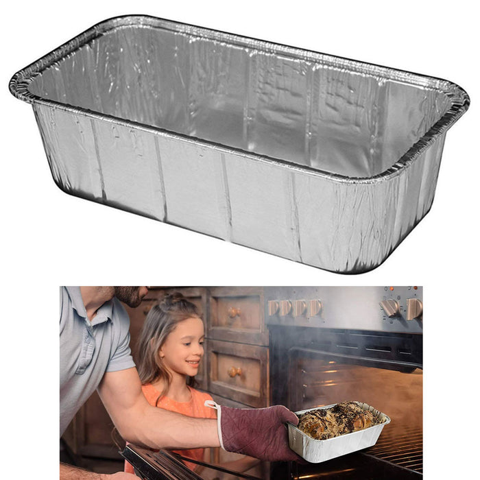 50 Pk Loaf Pans 2Lb Heavy Duty Disposable Aluminum Foil Bake Premium Bread Tins