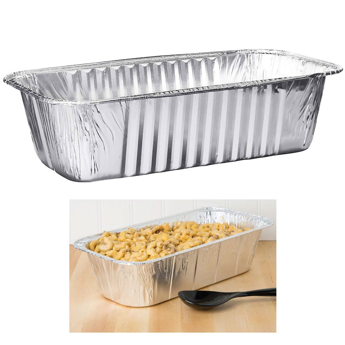 50 Pc Aluminum Foil Lasagna Pan Disposable Loaf Bread Container Baking Tins  New