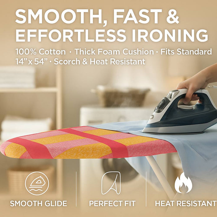 1 Ironing Board Cover Foam Cushioned Pad Scorch Heat Resistant 54" Iron Surface