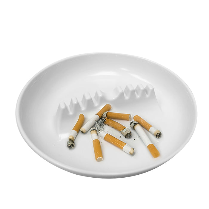 2ct Melamine Ashtray White 7" Vintage Restaurant Home Bar Cigarette Cigar Holder