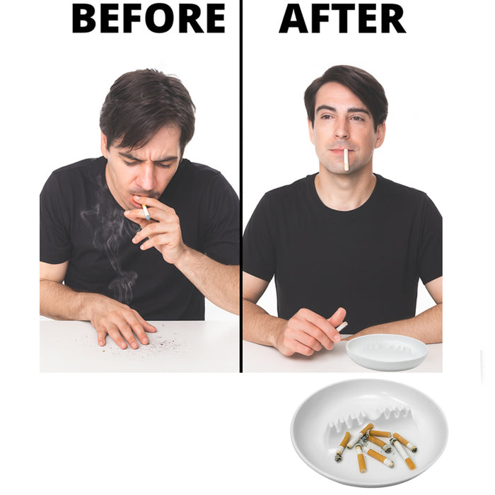 2 Melamine Ashtray Cigarette Cigar Ashes Holder Round 7" Ash Tray Home Bar White