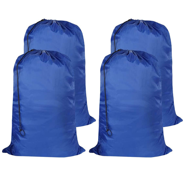 4 Pc Jumbo Laundry Hamper Drawstring Bag Heavy Duty Clothes Storage Home 28x36