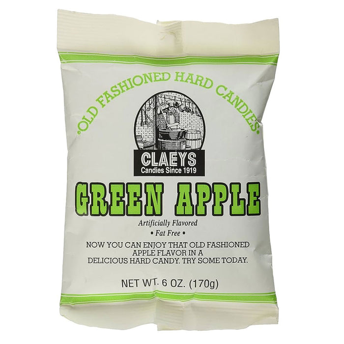 1 Bag Claeys Green Apple Hard Candy Fat Free No Gluten Candies Natural Drops 6oz