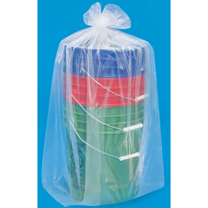 4 Pk Extra Large Poly Bags Clear 20"x18"x 36" 3 Mil Clear Gusseted Polyethylene