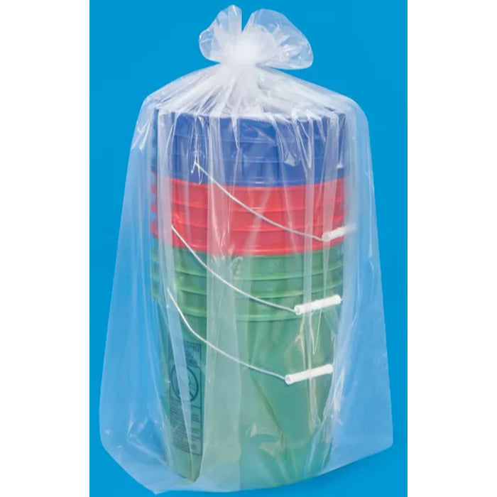 6 Pk 3 Mil Clear Gusseted Polyethylene Bags Extra Large Poly Clear 20"x18"x 36"