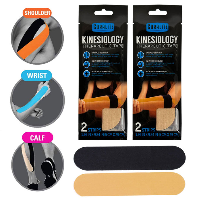 4 Pc Precut Strips Elastic Kinesiology Therapeutic Tape Muscle Running Sports