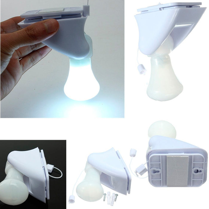 8 Portable Bright Light LED Stick Up Pull String Battery Bulb Cabinet Mount Lamp