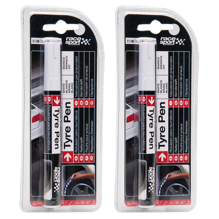 2pc Waterproof Permanent White Paint Marker Pen Car Tyre Tire Tread Rubber Metal