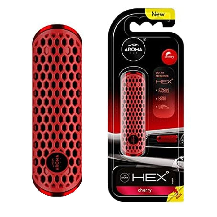 4 Pc Cherry Aroma Car Polymer HEX Air Freshener Scented Vent Clip Auto Fragrance