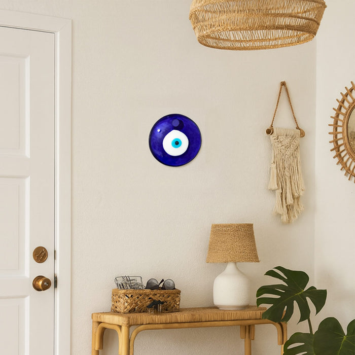 Large Turkish Blue Evil Eye Protection Amulet Wall Hanging Decor Blue Glass Luck