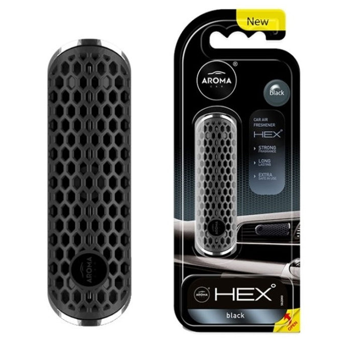 4 Pc Black Aroma Car Polymer HEX Air Freshener Scented Vent Clip Auto Fragrance