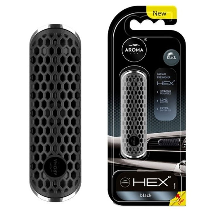 2 Pc HEX Polymer Black Scent Car Air Freshener Vent Clip Auto Odor Neutralizing