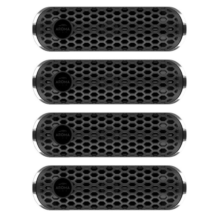 4 Pc Black Aroma Car Polymer HEX Air Freshener Scented Vent Clip Auto Fragrance
