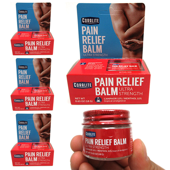 4 Pk Analgesic Pain Relief Balm Joint Muscle Rub Ointment 0.63 oz Extra Strength