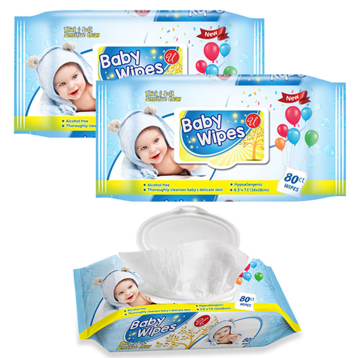 160 Ct Baby Wipes Gentle Moisturizing Aloe Wet Cloths Hypoallergenic Cleansing