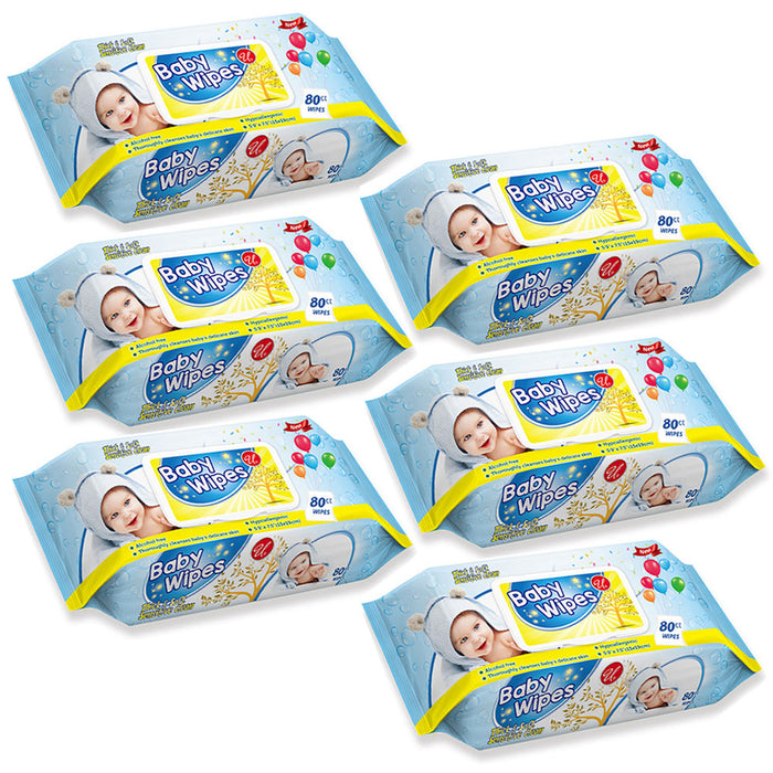 480 Ct Moisturizing Baby Wipes Hypoallergenic Sensitive Gentle Aloe Wet Cloths