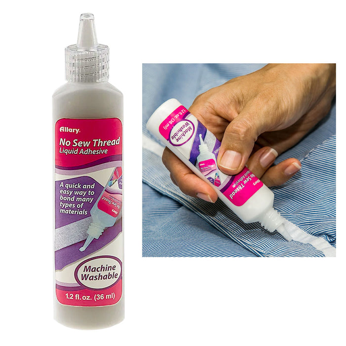 1 No Sew Thread Liquid Adhesive Seam Hems Sealant Fabric Glue Fiber Fray Sealer