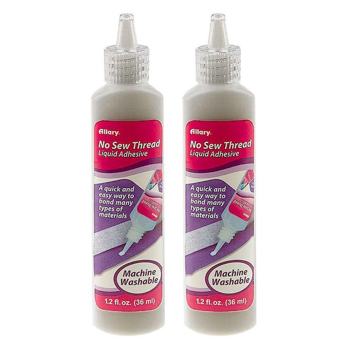 2 Pc Instant Fabric Adhesive No Sew Thread Liquid Hem Sealant Glue Sealer Mender