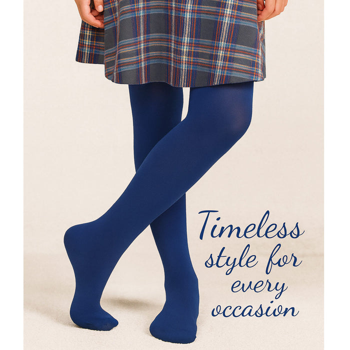 3 Pairs Navy Girls Kids Footed Tights Dance Stockings Pantyhose Ballet XL 11-14