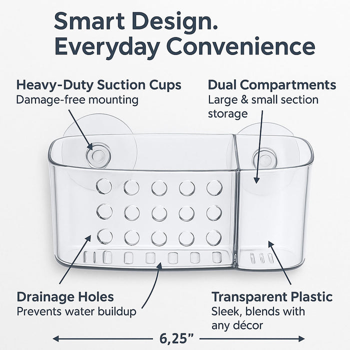 1 Bath Organizer Shower Caddy Bathroom Storage Basket Soap Holder Suction Cups