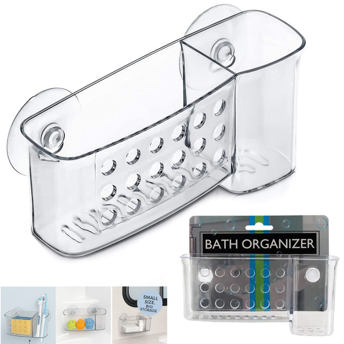 1 Bath Organizer Shower Caddy Bathroom Storage Basket Soap Holder Suction Cups