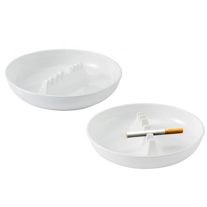 2 Melamine Ashtray Cigarette Cigar Ashes Holder Round 7" Ash Tray Home Bar White