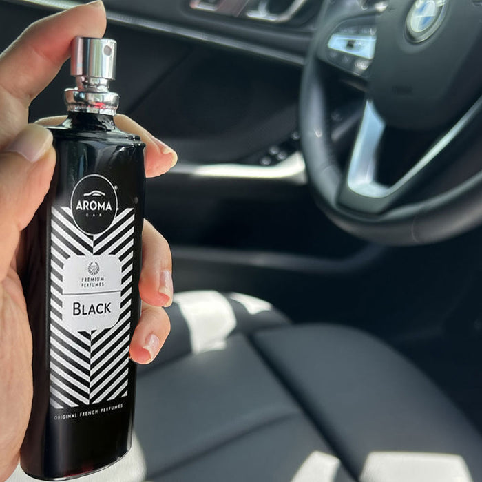 2 Car Air Freshener Black Fragrance European Scent Aroma Deodorizing Spray 50ml