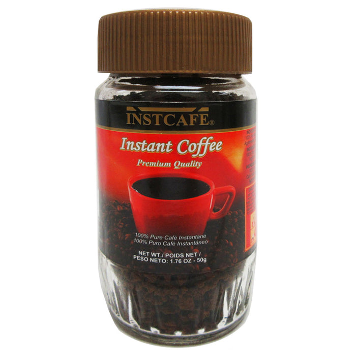 1 Jar Instant Coffee Gourmet Dark Roast 100% Pure 50g Premium Flavor Ground Cafe