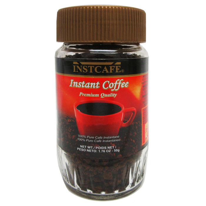 4 Pk 100% Pure Cafe Premium Instant Coffee Ground Gourmet Dark Roast Flavor 50g