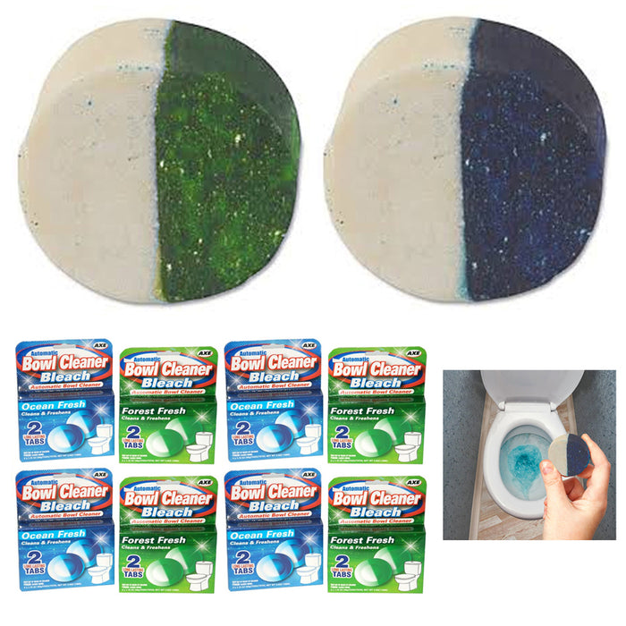 16 Toilet Bowl Cleaner Tablets Automatic Bleach Slow Release Tank Deodorize Stain