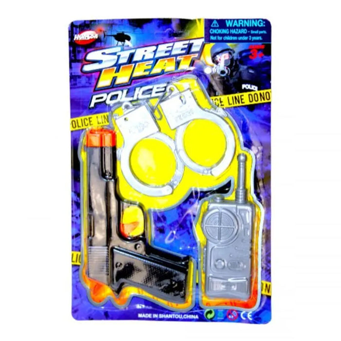 6 Pc Police Pretend Play Set Toy Gun Handcuffs Radio Sheriff Costume Party Favor