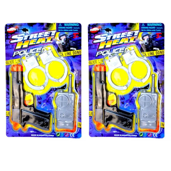 6 Pc Police Pretend Play Set Toy Gun Handcuffs Radio Sheriff Costume Party Favor