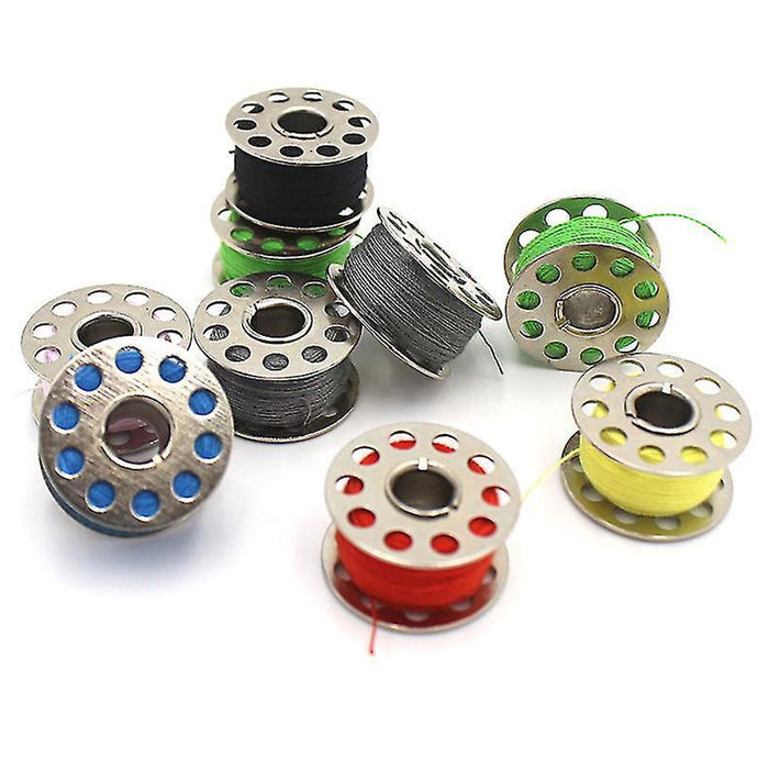 24 Pc Metal Bobbins Assorted Colors Sewing Threads 100% Polyester Machine Spool