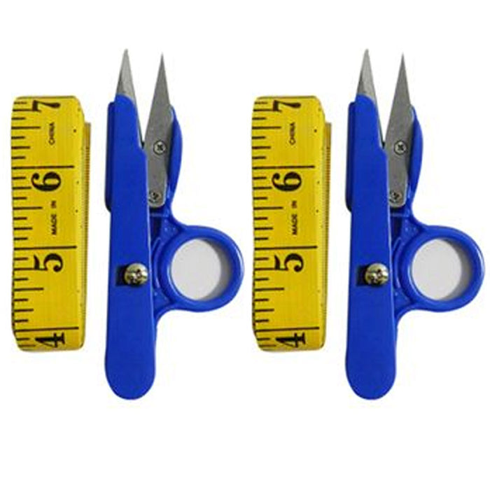 AllTopBargains 4 PC Embroidery Sewing Snips Tape Measure Thread Cutter Scissors Nipper Trimmer