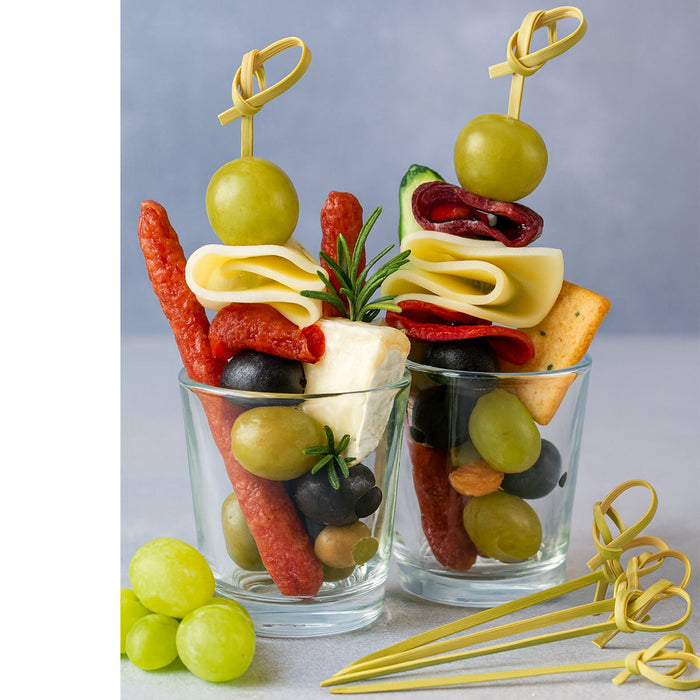 500 Ct Bamboo Knot Picks Appetizer Stick Sandwich Skewer Kebab 7" Cocktail Fruit