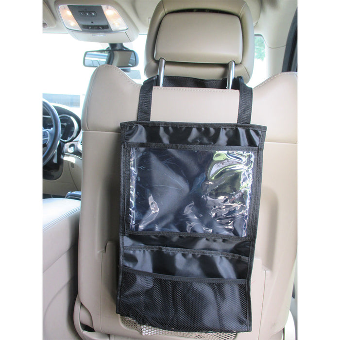 Black Auto Car Seat Back Tidy Organizer Holder Pocket Storage Bag Hanger Travel