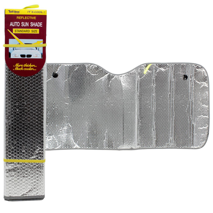 2 Auto Sun Shade Foldable Visor Front Wind Shield Rear Window Truck Van Silver