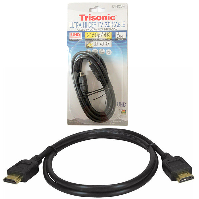 High Speed Cable 6FT Premium Long 4K 2160P v2.0 HD TV Adapter Cord 3D 4D